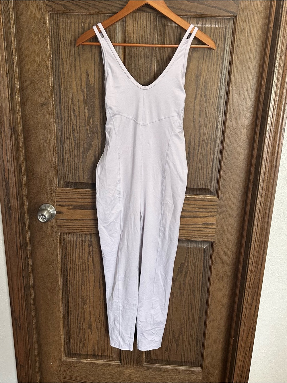 Free People Light Lavender V-Neck Strappy Jumpsuit